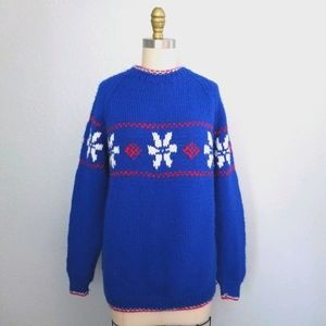 Vintage snowflake crewneck sweater made in Italy sz M
